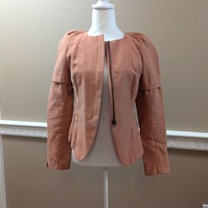 H&M zip up blazer NWT rose gold 6